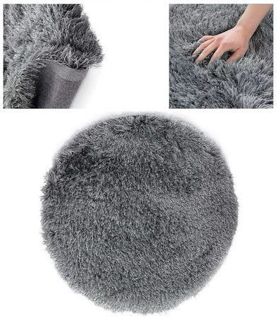 DYWAN FLORO OKRĄGŁY 80 CM SHAGGY DŁUGI WŁOS MIĘKKI DEKORACYJNY