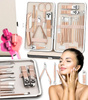 ZESTAW DO MANICURE 23 ELEMENTY ZŁOTY ELEGANCKI PRZENOŚNY OBCINACZ DO PAZNOKCI NOŻYCZKI SKÓRA