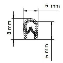Listwa zbrojona 8mm x 6mm x 5M szara