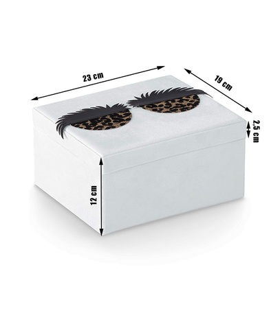 ORGANIZER NA DROBIAZGI KOSMETYKI SZKATUŁKA PUDEŁKO WELUROWE DUŻE ELEGANCKIE OZDOBNE RZĘSY