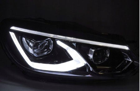 LAMPY PRZEDNIE DO VW GOLF 6 08-13 BLACK LED