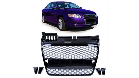 Grill sportowy Gloss Black  AUDI A4 B7 (8E) Sedan Avant 2004-2008