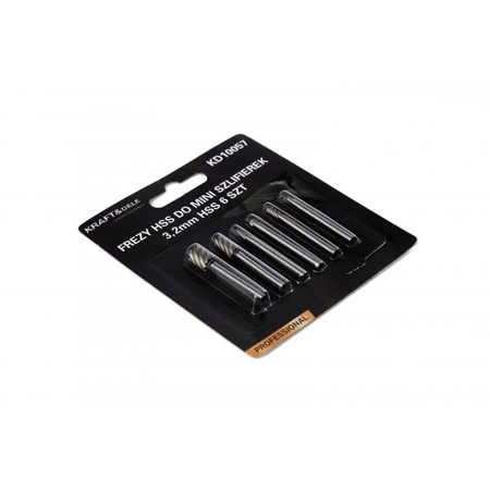 Frezy trzpieniowe HSS do mini szlifierek 3,2mm KD10057