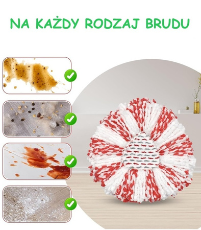 WKŁAD DO MOPA OBROTOWEGO UNIWERSALNY ZAMIENNIK NAKŁADKA Z MIKROFIBRY