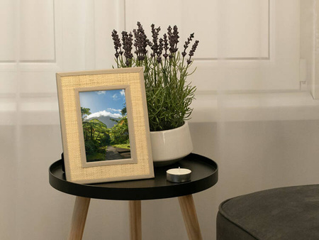 RAMKA NA ZDJĘCIE 19 X 24 FOTOGRAFIĘ OZDOBA PLECIONA BOHO REGULOWANA DO POKOJU