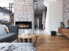 Biokominek wiszący z szybą 900x400 czarny połysk