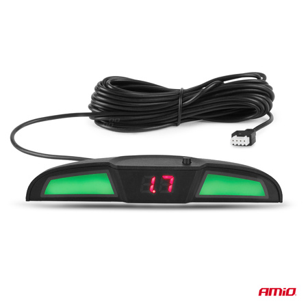 Zestaw czujników parkowania cofania LED COB 4 sensory czarne "GOLD" 18 mm AMIO-02284