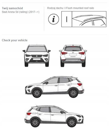 Bagażnik dachowy belki CRUZ fuse Seat Arona 5d