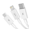 Kabel USB 3w1 Baseus Superior Series na Lightning, USB-C, micro USB 3.5A, 1.2m (biały)