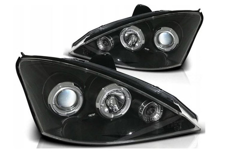 Lampy przednie reflektory Ford Focus I CZARNE RING