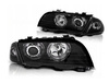 Reflektory lampy przednie BMW E46 Angel Eyes LED BLACK