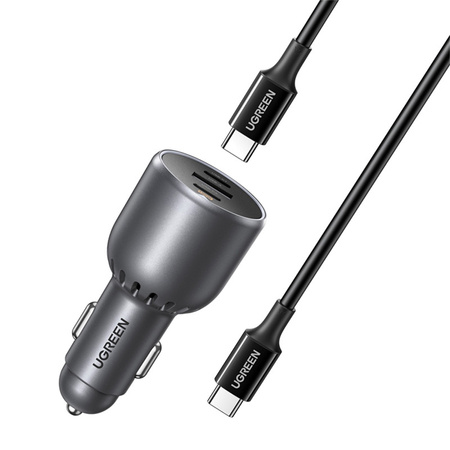 Ładowarka samochodowa UGREEN EC705, USB + 2x USB-C, 130W + kabel 1m 5A