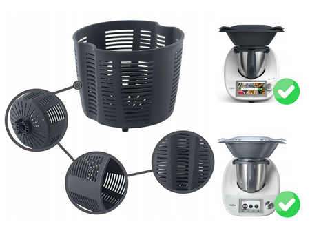 WIRÓWKA KOSZYK DO SAŁATY OWOCÓW WARZYW THERMOMIX VORWERK SZARA DO GOTOWANIA