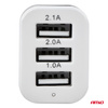 Ładowarka samochodowa 3x USB biała PCH-03 AMIO-01027