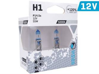 Żarówki VISION limitless white H1 12V 55W P14,5s U E4 +120%, 2 szt.