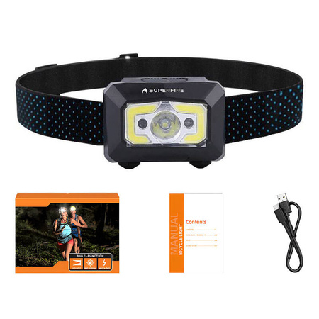 Latarka czołowa Superfire X30, 340 lm, USB, 5 trybów, 130 m