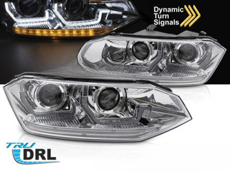 Reflektory lampy soczewkowe LED DRL VW Polo VI 2G (2017–2021) | Dynamiczny kierunkowskaz