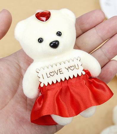 WIECZNA RÓŻA ZŁOTA ZESTAW Z MISIEM I CZERWONYMI MYDEŁKAMI NA WALENTYNKI URODZINY ROCZNICĘ