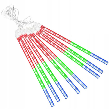 LAMPKI ZEWNĘTRZNE 288 LED METEORY 50CM SPADAJĄCY ŚNIEG SOPLE DESZCZ