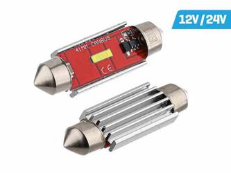Żarówka VISION Festoon SV8.5 41mm 12/24V 1x 1860 SMD LED, nonpolar, CANBUS, biała, 2 szt.