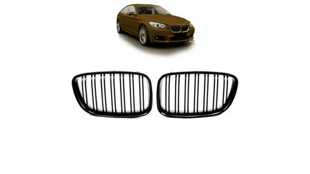 Grill sportowy podwójne żeberka Matt Black BMW 5 F07 2013-2017
