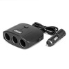 Rozdzielacz gniazda zapalniczki z ładowarką 2x USB-A ON/OFF 12V 24V 100W 70cm AMIO-04362