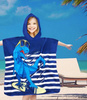 PONCZO PLAŻOWE DLA DZIECI Z KAPTUREM 60 X 90 CM RĘCZNIK KĄPIELOWY BASENOWY PLAŻOWY Z MIKROFIBRY