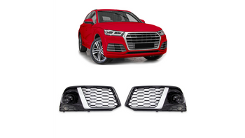 Ramki do halogenów Silver AUDI Q5 przed liftem 2018-2021