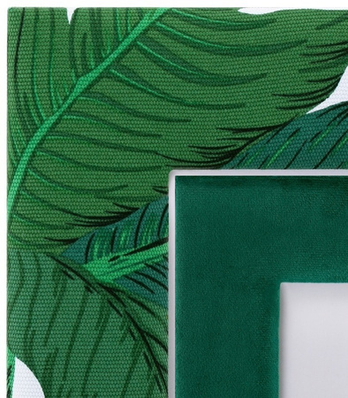 ZESTAW DWÓCH RAMEK NA ZDJĘCIA BUTELKOWA ZIELEŃ\TROPIKALNE LIŚCIE NOWOCZESNA REGULOWANA