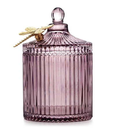 ORGANIZER NA BIŻUTERIĘ KOSMETYKI DROBIAZGI SZKLANY POJEMNIK Z POKRYWKĄ I OZDOBNĄ WAŻKĄ