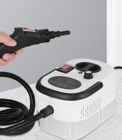 MYJKA PAROWA 1500 W BIAŁA PAROWNICA CZYŚCIK URZĄDZENIE CZYSZCZĄCE ZASILANE DO MYCIA CZYSZCZENIA KUCHNI ŁAZIENKI RÓŻNYCH POWIERZCHNI