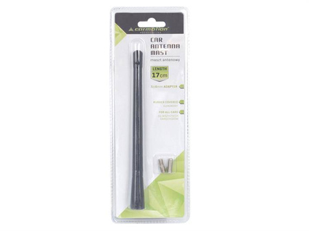 Maszt antenowy 17cm, gumowany, z 2 adapterami: 5 i 6mm