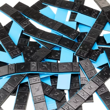 Ciężarki klejone do felg aluminiowych czarne Edgy Slim Black - 60g (5g+10g / szeroka taśma) - 50 szt. - Stix