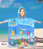 PONCZO PLAŻOWE DLA DZIECI Z KAPTUREM 60 X 90 CM RĘCZNIK KĄPIELOWY BASENOWY PLAŻOWY Z MIKROFIBRY
