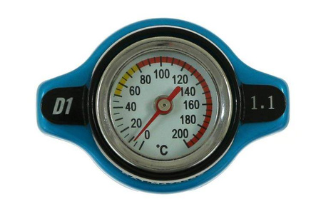 Korek wlewu chłodnicy z termometrem D1Spec 15mm 1.1Bar Blue