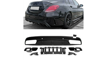 Tylny dyfuzor wraz z końcówkami wydechu MERCEDES C-Class W205 S205