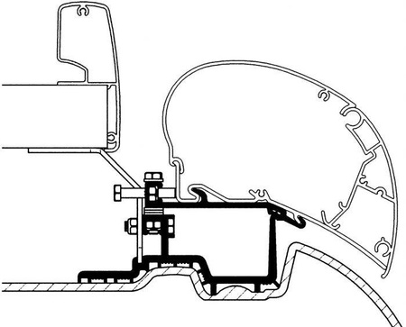 Adapter do markizy Seria 6 do samochodu Mercedes Sprinter/VW Crafter - Thule