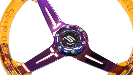 Kierownica SLIDE 350mm offset:70mm NeoChrome Acrylic Orange