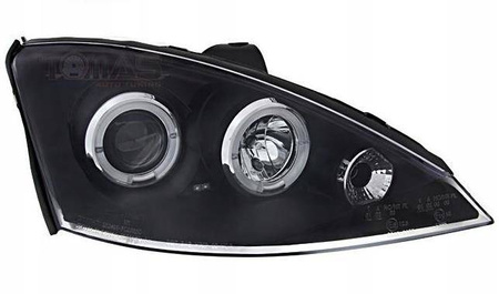 Lampy przednie reflektory Ford Focus I CZARNE RING