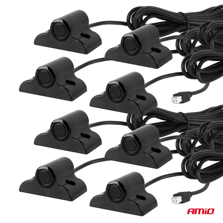 Czujniki parkowania cofania czarne przód tył LED 3D TRUCK BUS AMIO-03195