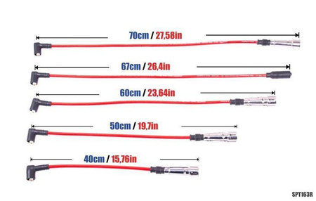Przewody zapłonowe PowerTEC SEAT AROSA SKODA OCTAVIA VW CORRADO POLO 84-03 Czerwone