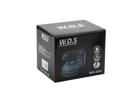 SZLIFIERKA MIMOŚRODOWA AKUMULATOROWA 21V 125mm + AKUMULATOR 3Ah + ŁADOWARKA WDS2525