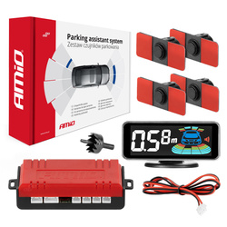 Czujniki parkowania cofania czarnw wewnętrzne LED 3D AMIO-03190