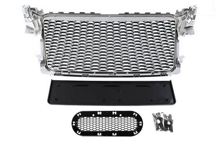 GRILL AUDI A4 B8 RS-STYLE CHROME-BLACK (08-12) PDC
