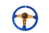 Kierownica Pro 350mm offset:80mm Zamsz Blue