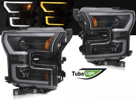 Lampy reflektory BLACK LED do Ford F150 MK13 14-17