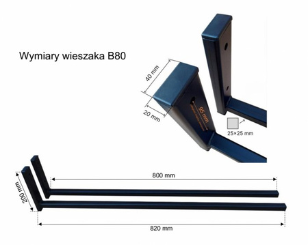 Wieszak samochodowy B80 na BOX dachowy