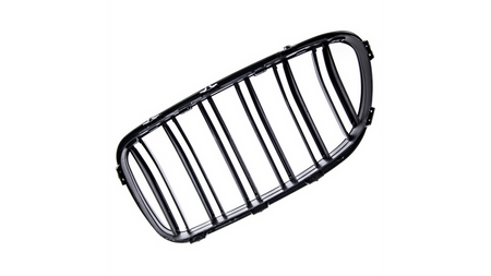Grill sportowy podwójne żeberka Matt Black  BMW 5 (F10) Sedan (F11) Touring 2010-2018