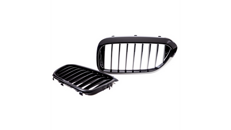 Grill sportowy pojedyncze żeberka Gloss Black  BMW 5 (G30, F90) Sedan (G31) Touring przed liftem 2017-2020