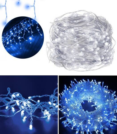 LAMPKI ZEWNĘTRZNE SOPLE 500 LED 20M KURTYNA GIRLANDA OŚWIETLENIE ŚWIĄTECZNE